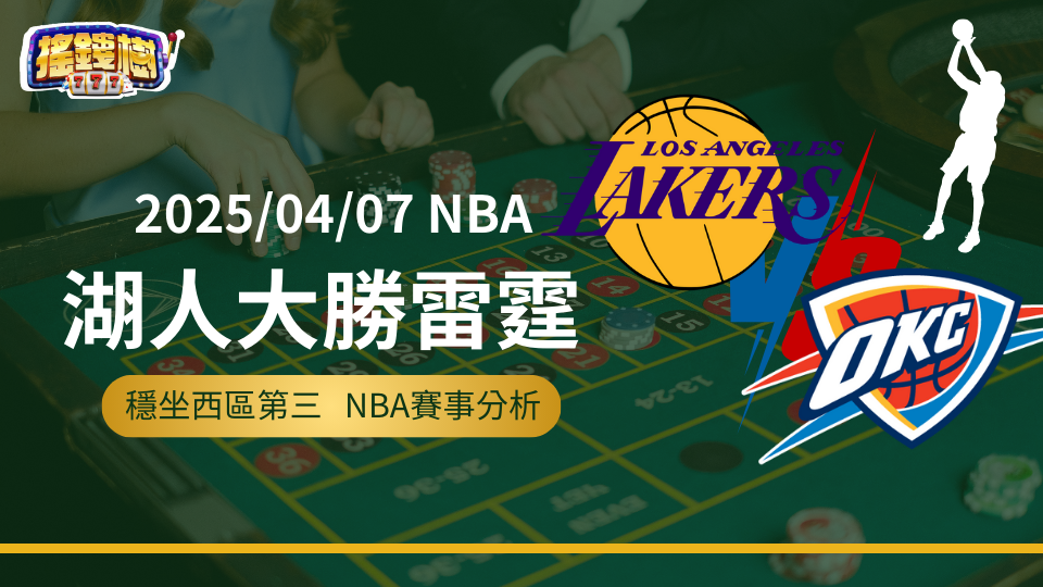 搖錢樹娛樂城分析今日NBA湖人隊對上雷霆隊的賽事，說明湖人為何能大勝雷霆
