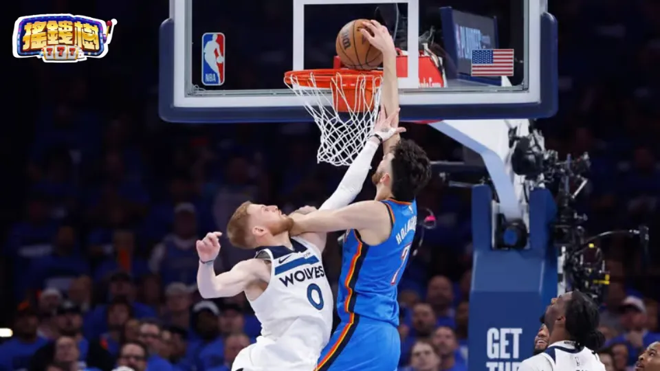 雷霆Chet Holmgren灌籃灰狼嘗試封阻，NBA西決G2焦點對決精采畫面
